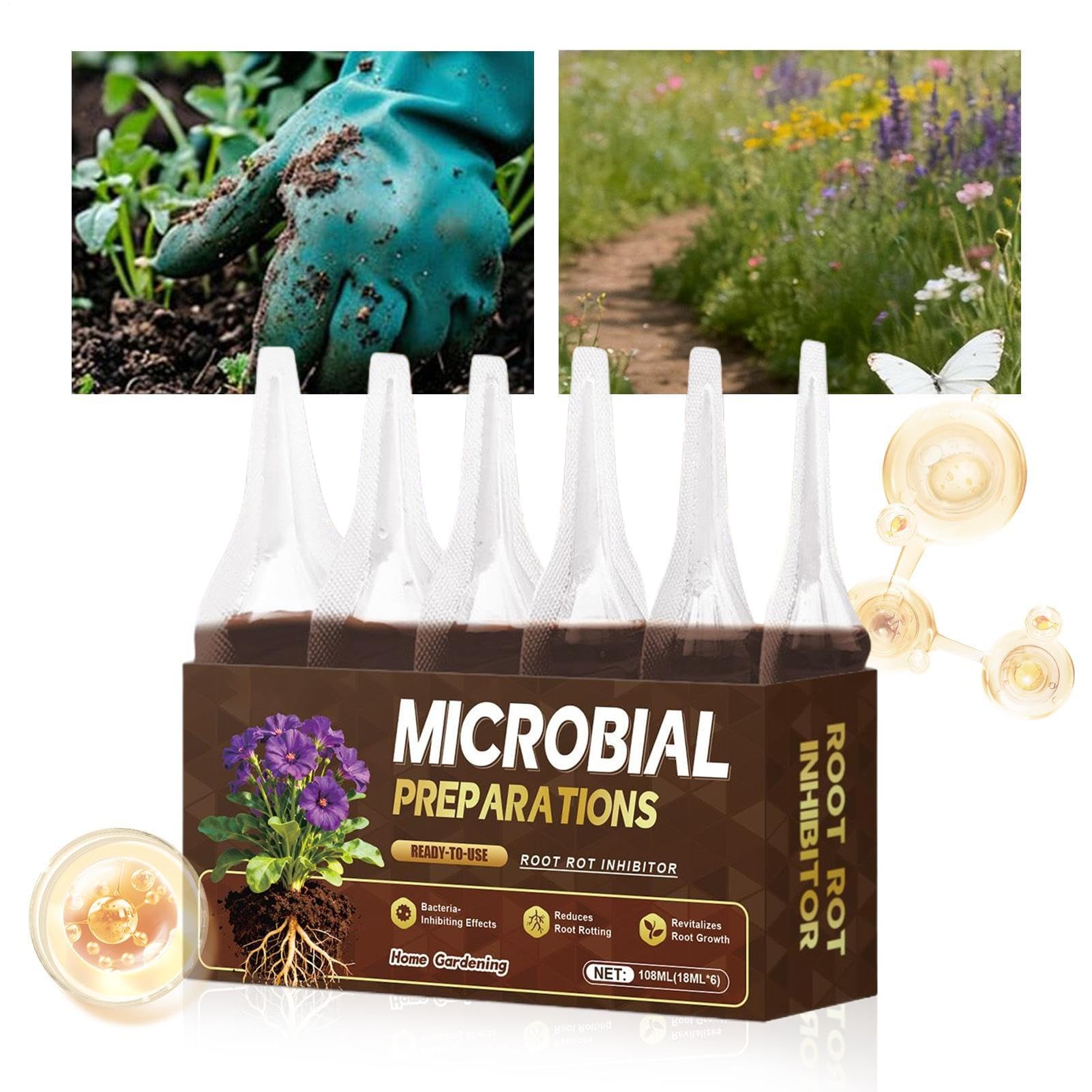 Root Growth Stimulator | Liquid Inhibitor | Plant Root Rot Fertilizer | for Rot Prevention Flower Transplanting Patio Garden