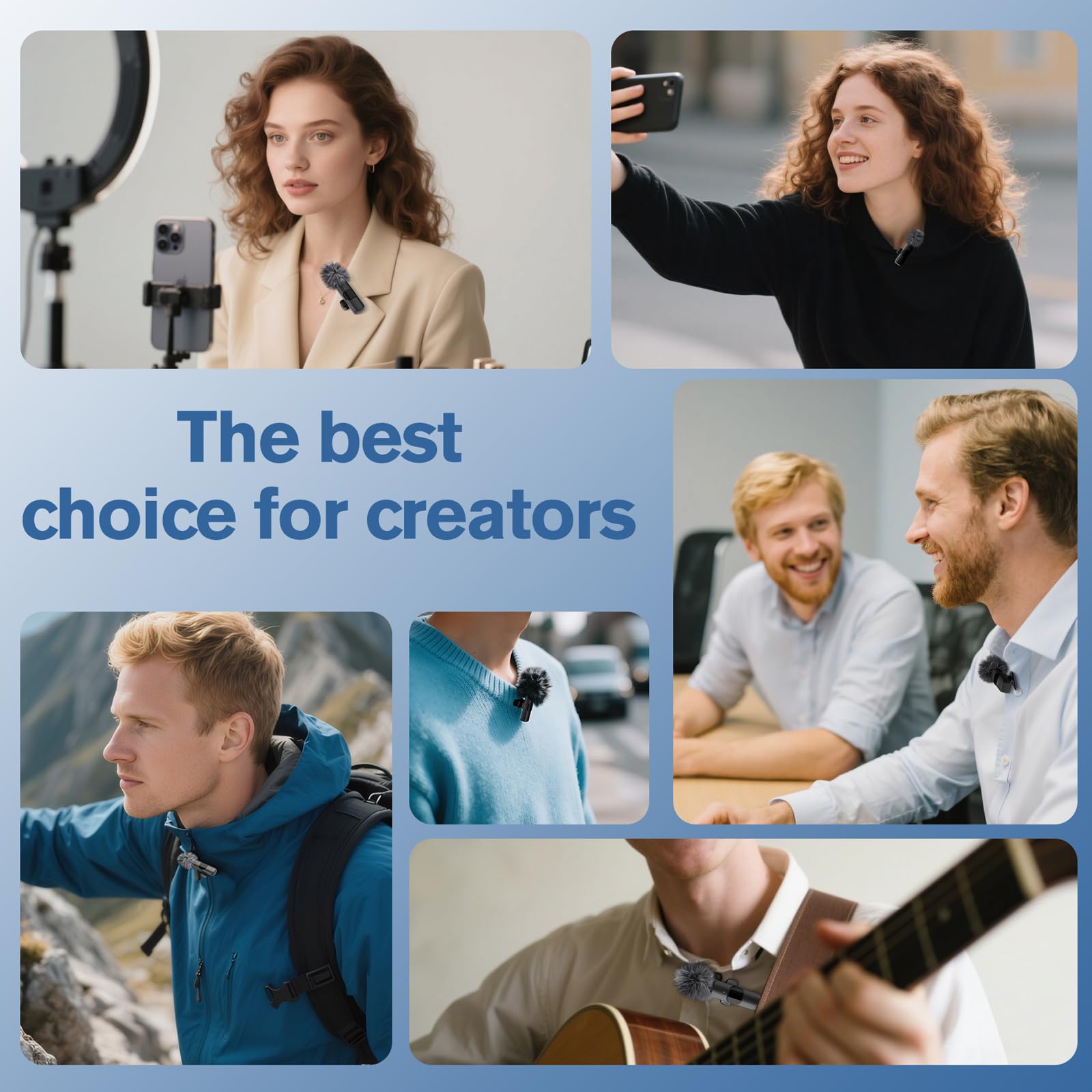 Mini Mic Pro Kabelloses Mikrofon für iPhone, iPad, Android, 2er-Pack Lavalier-Mikrofon mit USB-C für Videoaufnahmen, Interviews, Podcasts, Vlog und ASMR, Tiktok, YouTube