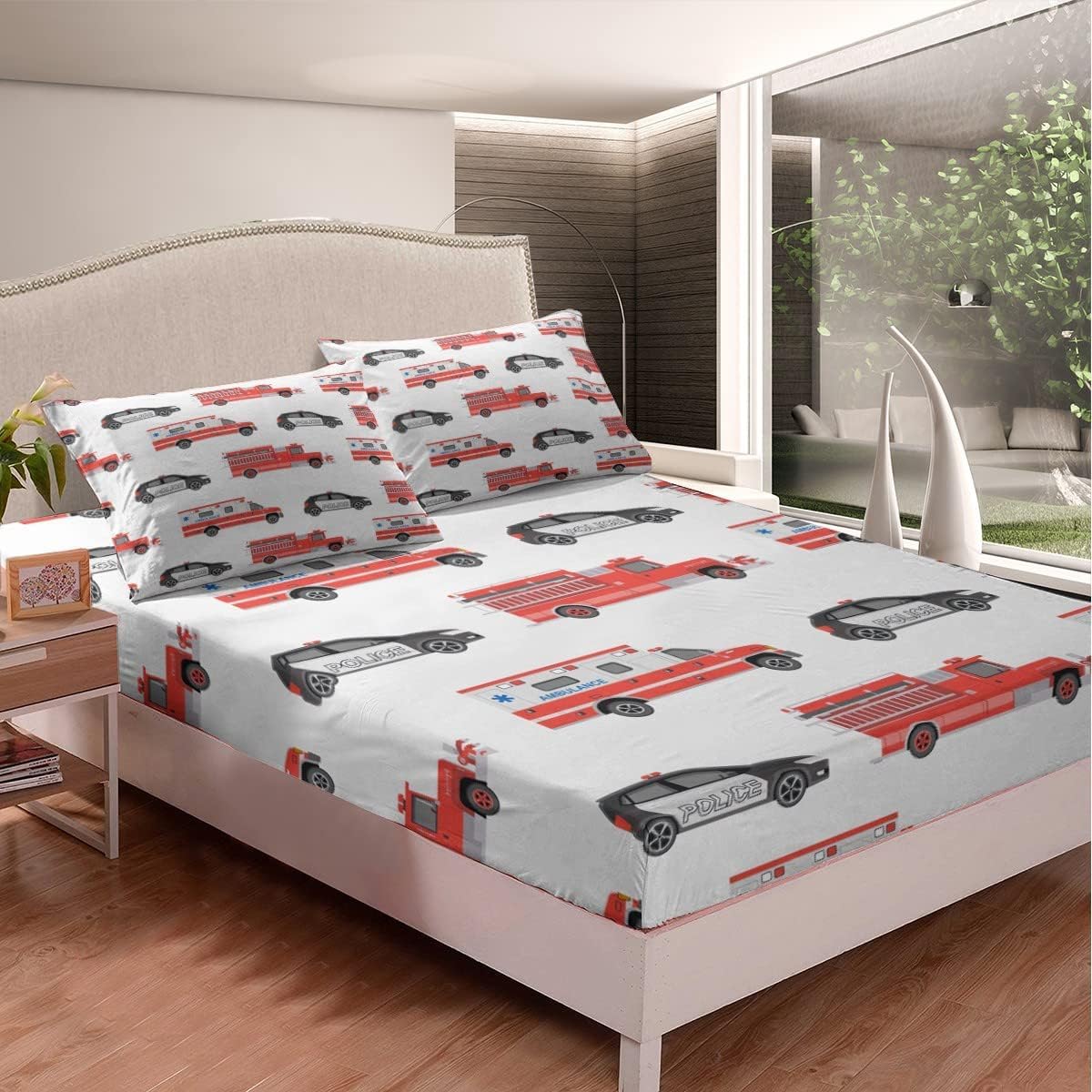 Lenzuolo Con Angoli Rosso 90x190x30 Cm | In Microfibra 3D | Altezza Materasso Fino A 30 Cm | Set Con 2 Federe 50x80 Cm | Traspirante E Lavabile