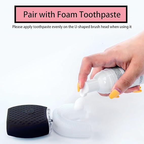 Adult Automatic Ultrasonic Toothbrush Waterproof Travel Timer Black