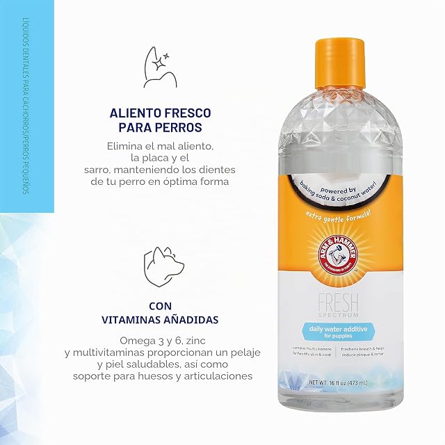 Foto 5 de 8 de Arm & Hammer Fresh Spectrum Aditivo de agua para Cachorros, 473ml