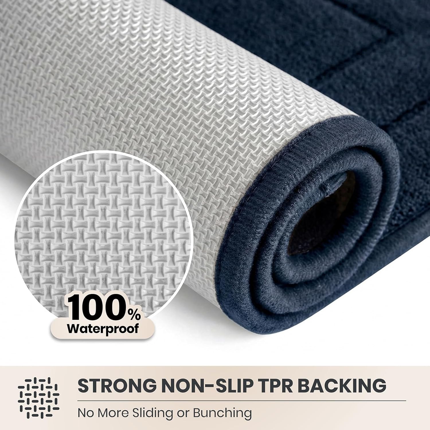 PURRUGS Dirt Trapping Door Mat 24" x 35.5", Non-Slip/Skid Machine Washable Entryway Rug, Dog Doormat, Super Absorbent Welcome Mat for Muddy Wet Shoes and Paws, Navy Blue