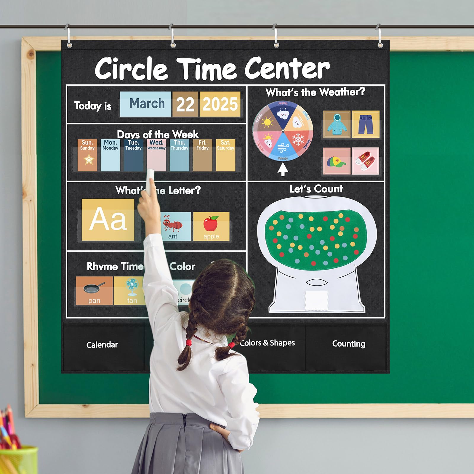 Pasimy 284 Pezzi Circle Time Learning Center: Calendario E Meteo In Stile Boho Per Aula E Casa, 104.9 Cm