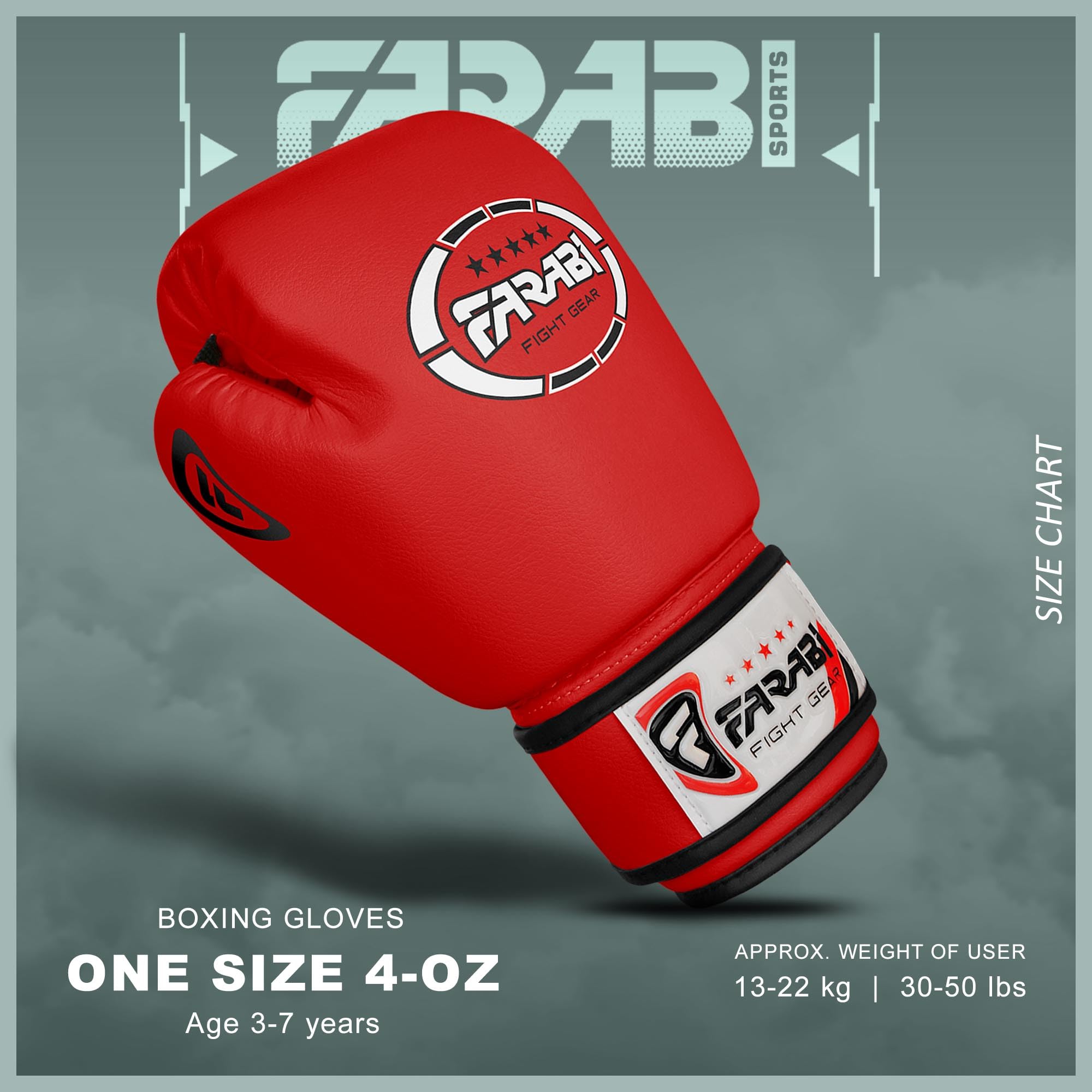 Farabi Sports Rękawice bokserskie dla dzieci 4 oz rękawice bokserskie MMA Muay Thai Kickboxing, worek bokserski, trening dla dzieci w wieku 3-7 lat