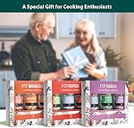 Soeos Spice Grinder Set of 9, Pure Fresh BBQ Seasoning for Grilling, Adjustable Pepper Mill with Refillable Glass Bottles