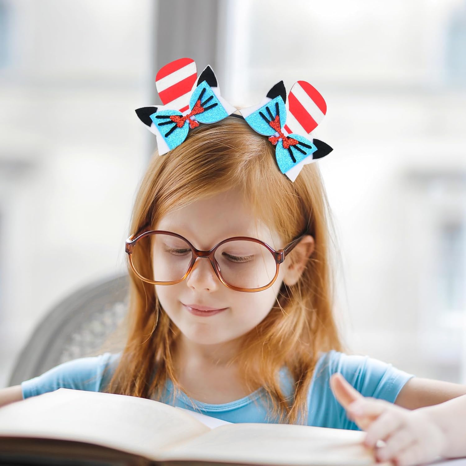 Cat Bow Headband with Dr Hat Headbands for School Festivals Halloween Costume Party - Image 5