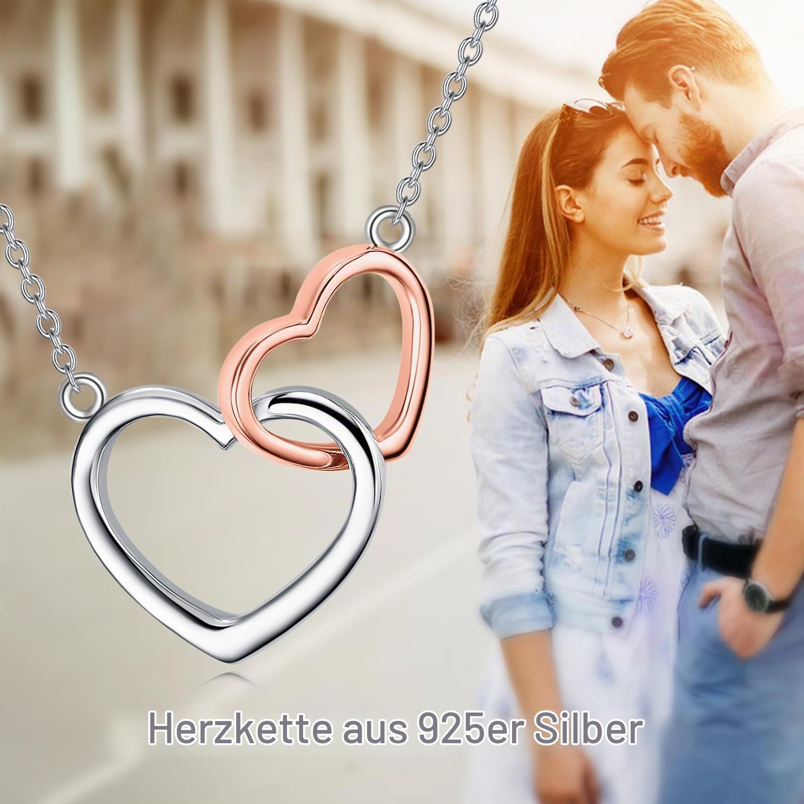 Sterling Silber Mama Tochter Freundin Schwester Anhänger Halskette für Frauen Mädchen