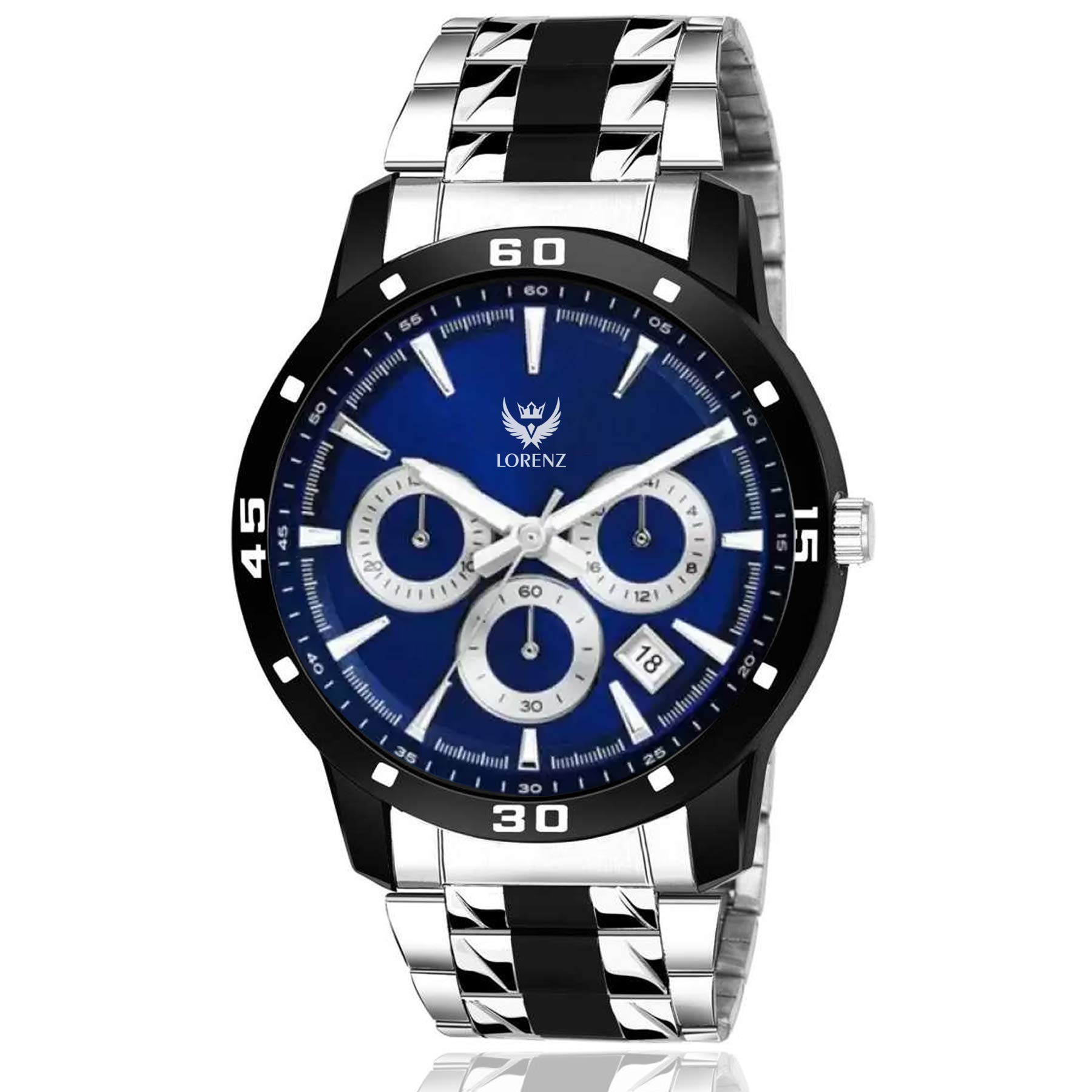 LORENZ Mens Two Tone Chain & Blue dial Analog Stainless Steel Watch -MK-3067K (B08H5PJLBR) Amazon Price History, Amazon Price Tracker