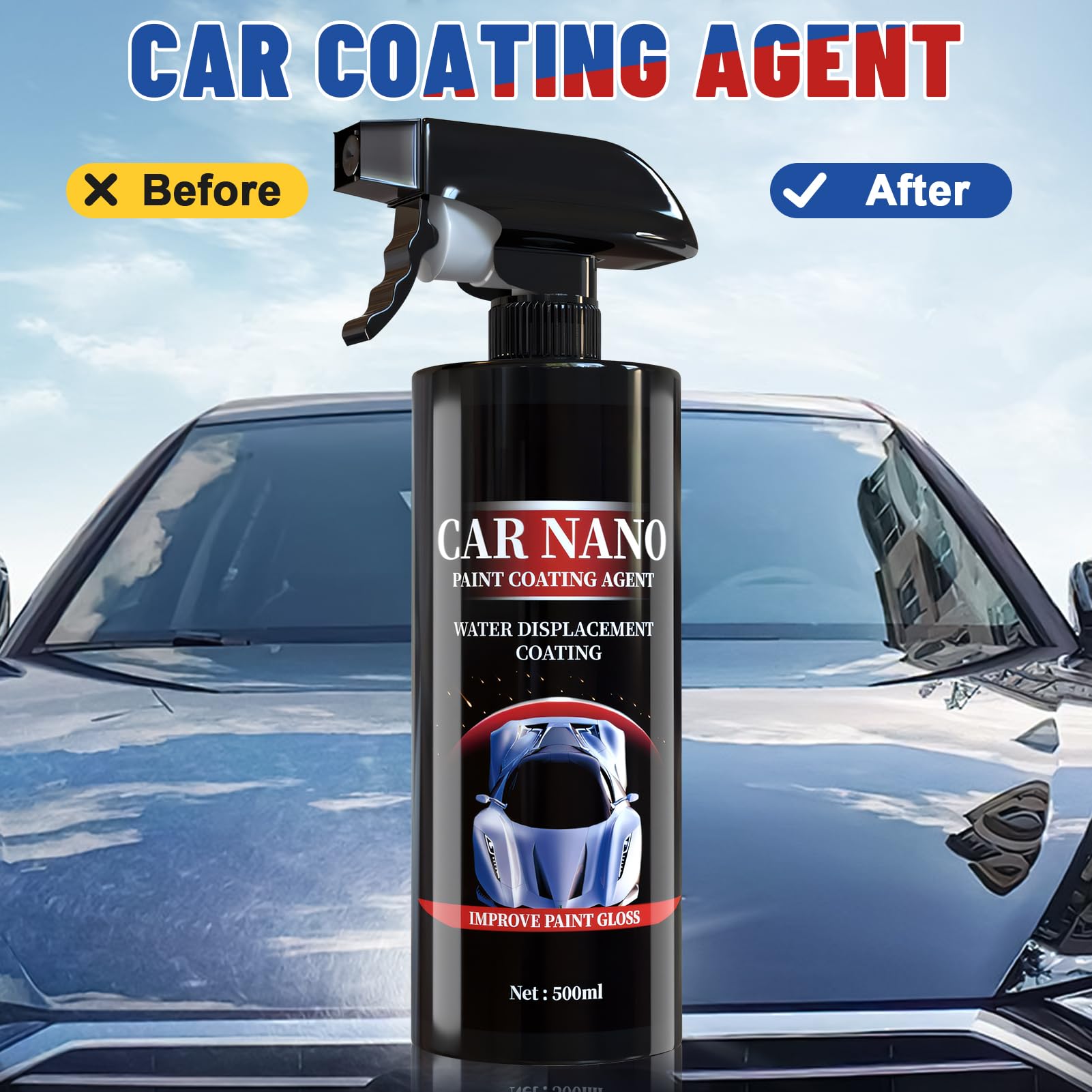 Auto Politur Set, Auto Politur Spray, Autopolitur Kratzer Entfernen, Nano Auto Spray Kratzer Entfernen, Auto Polierset Antifouling und Anti-Staub für Autolackoberfläche und Innenraum (1500 ML)
