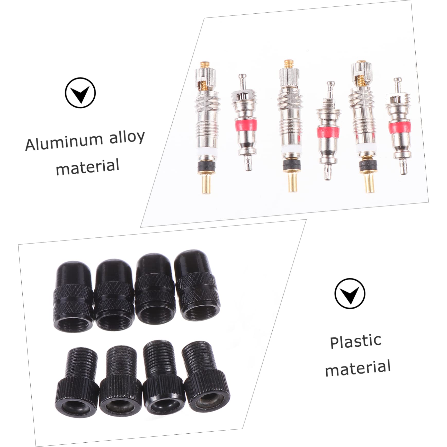 POPETPOP Ventiladapter Ändern Kern Luft Entfernung reifenventil Adapter Fahrradventil Adapter Set Fahrradvorbau-Entferner Stielabdeckung Werkzeug entfernen Aluminiumlegierung Black