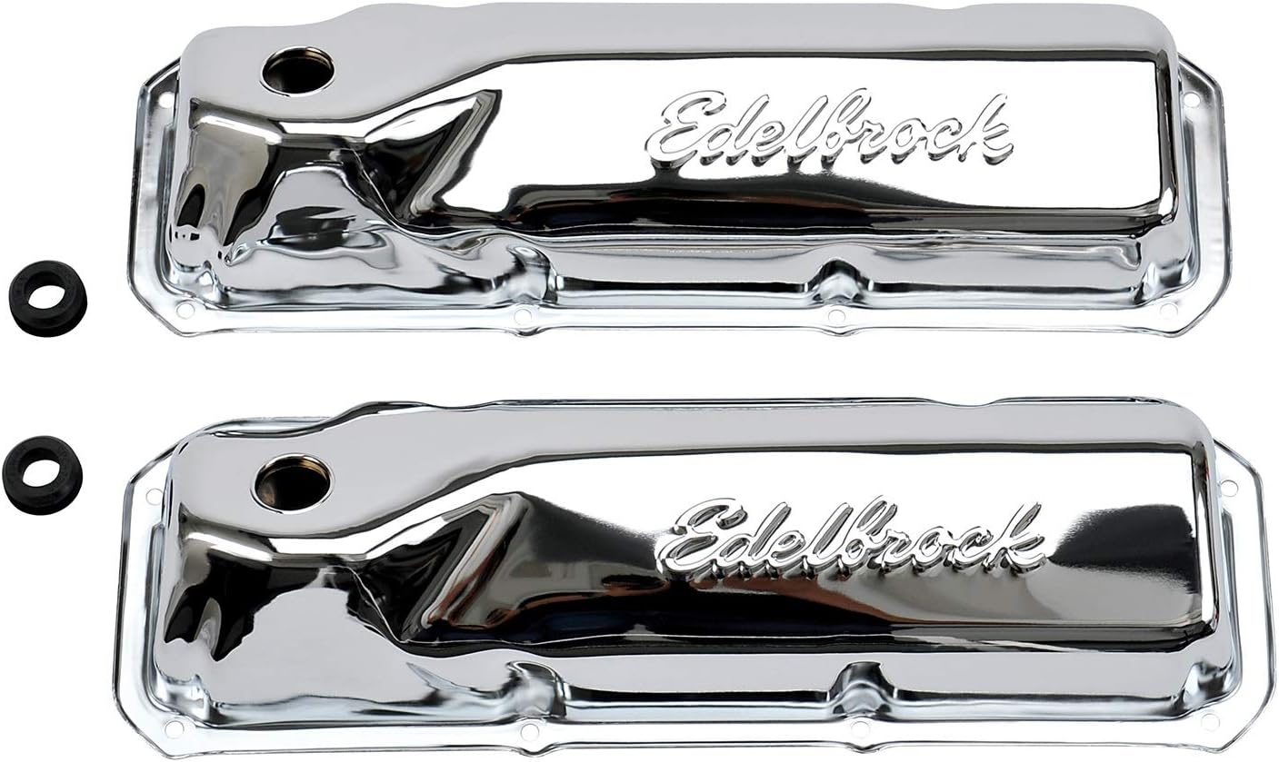 Edelbrock 4461 Signature Series Chrome Valve Covers - Set of 2