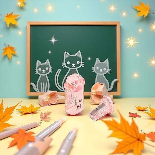 Miniatura 6 de Lindo sacapuntas de pata de gato, suministros kawaii, premio para estudiantes, regalo para niños, sacapuntas kawaii, suministros escolares para