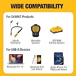 DEWALT Lourds USB C Chargeur de voiture, 120W 2-Port PD 3.0 Adaptateur de type C, PPS Chargement rapide avec/Power Delivery iPhone 17 16 15 14 13 Pro Max Mini Galaxy S22/S20/S10 Pixel iPad/iPad mini