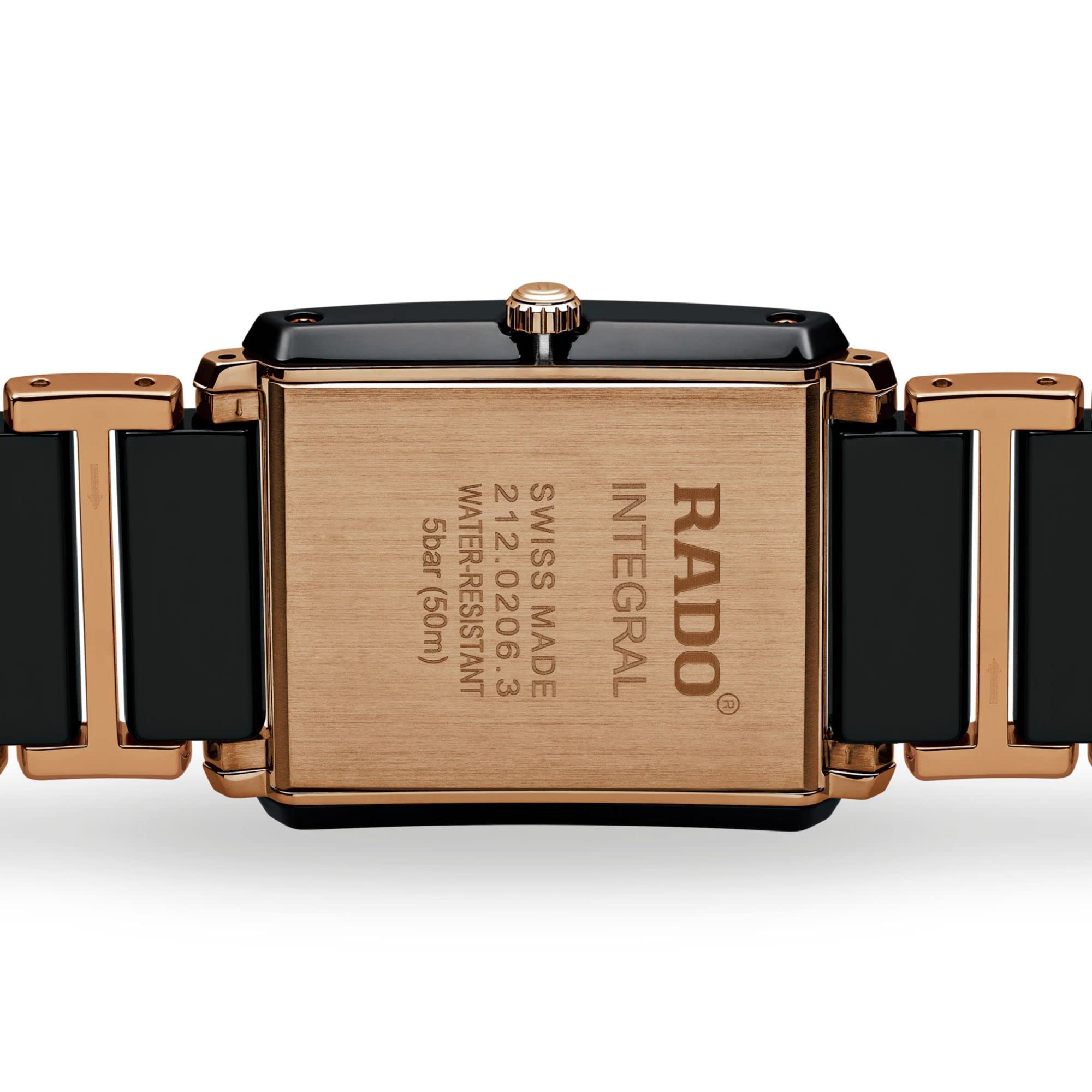 Rado Orologio analogico al quarzo con quadrante nero e cinturino in ceramica bicolore con diamanti integrali per uomo R20207712, nero, bracciale