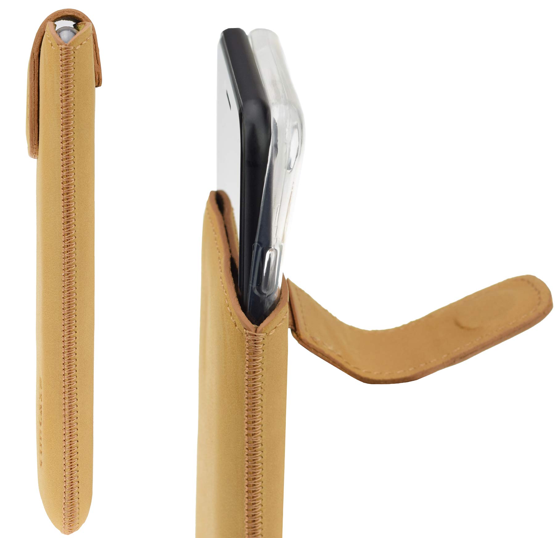 Suncase - Custodia originale in pelle di struzzo, compatibile