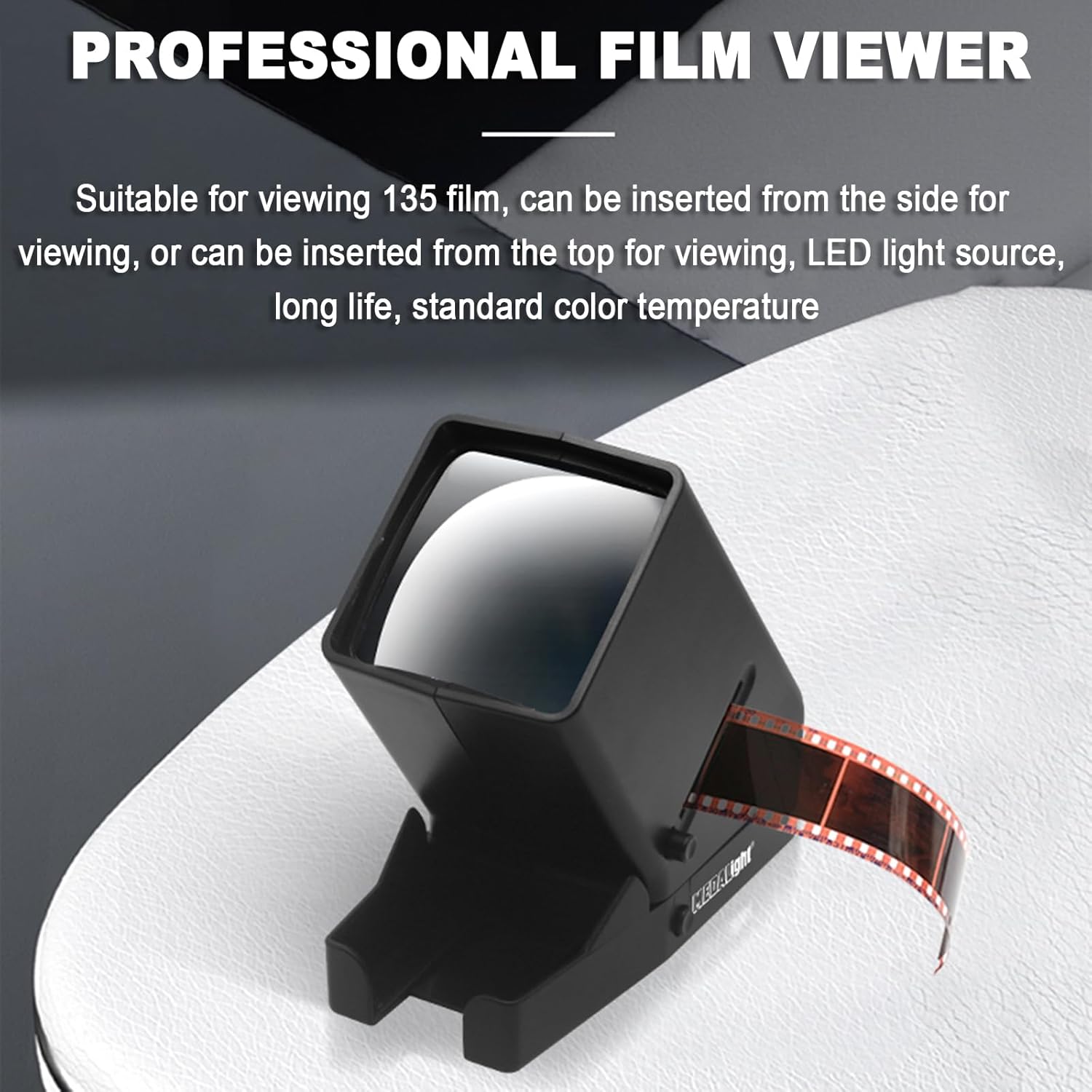 35mm Film Viewer with 3X Magnification & LED Light