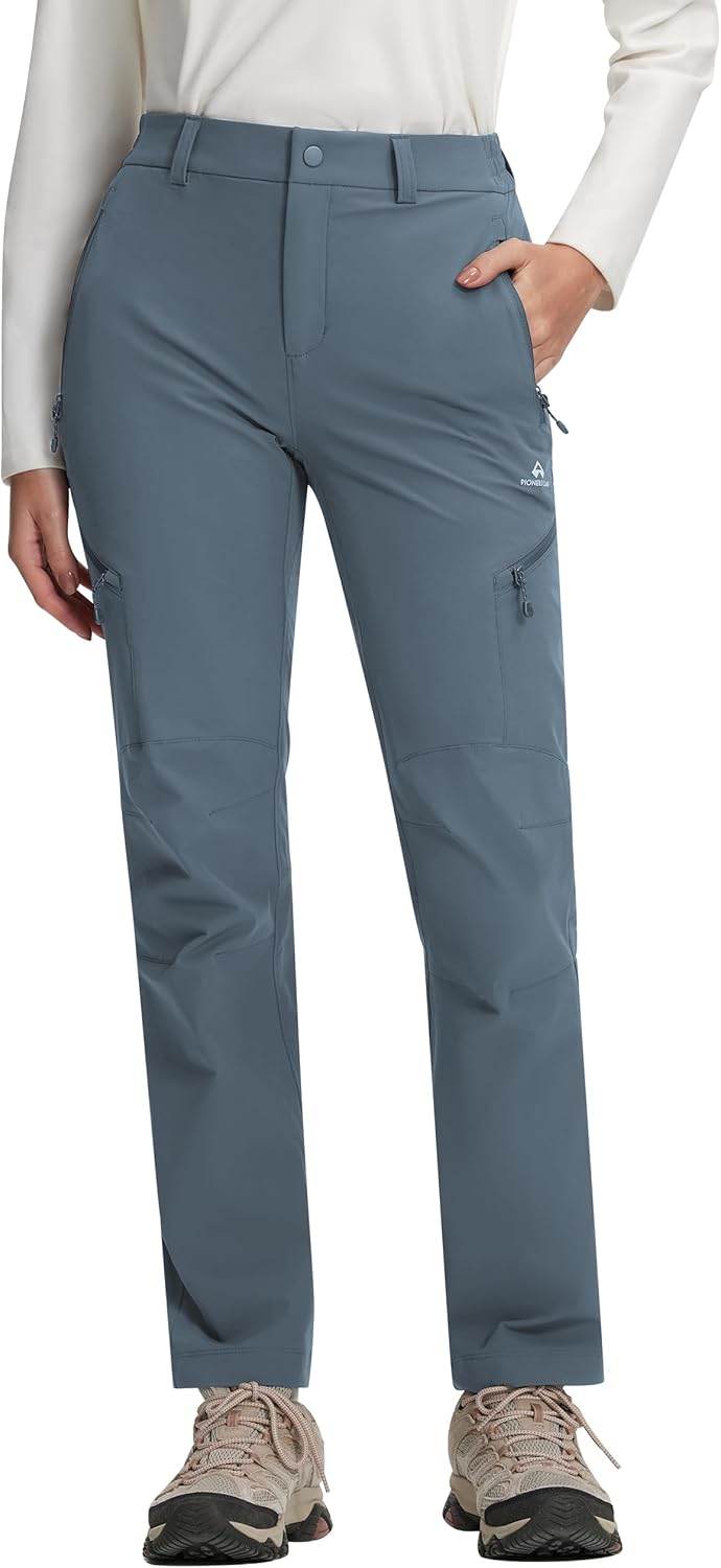 Pioneer Camp Women's Hiking Pants, Breathable Quick Dry Softshell Pants Water Repellent Stretch Cargo Work Pants Outdoor