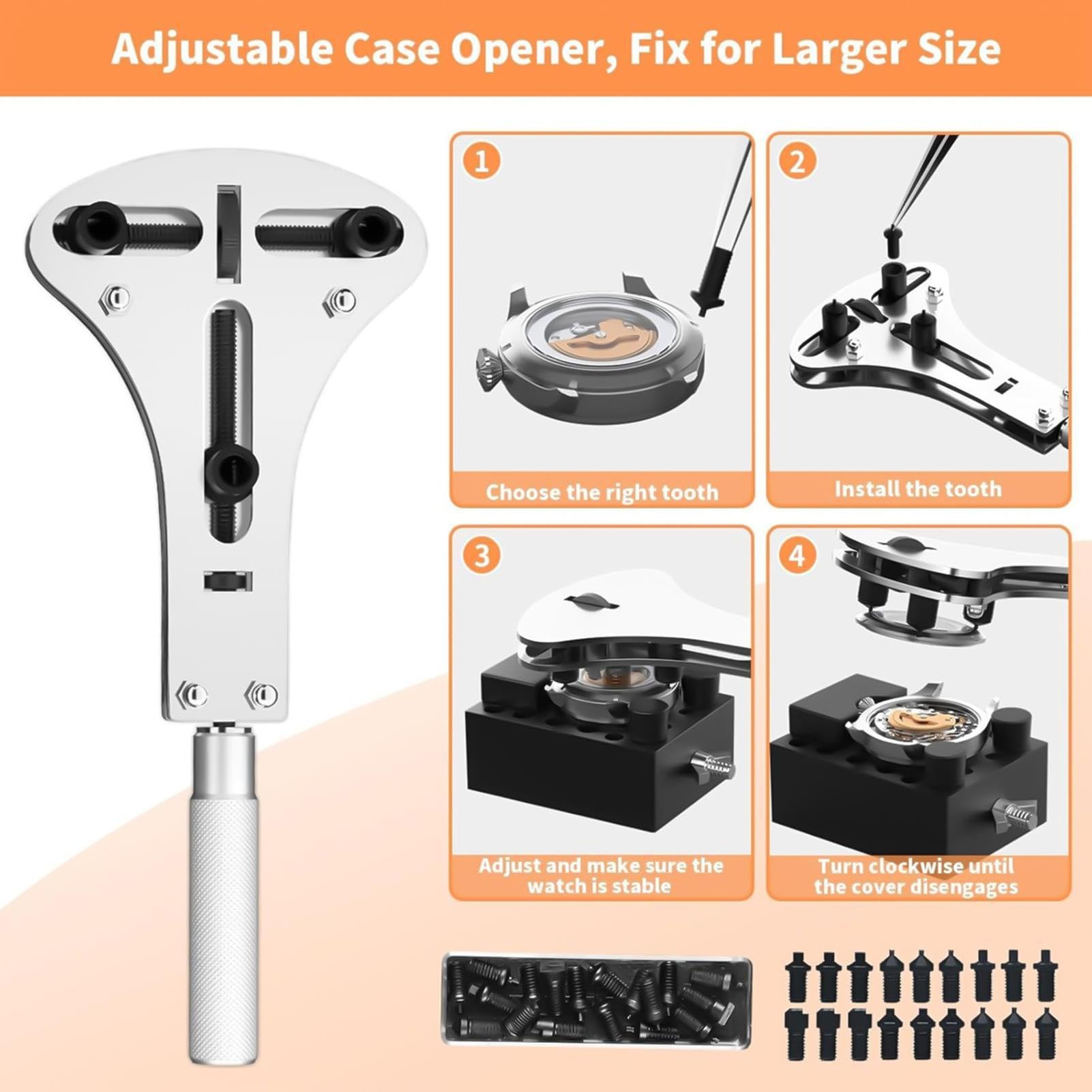 Genérico Kit de Herramientas para Reloj Kit Mantenimiento Manual Completo