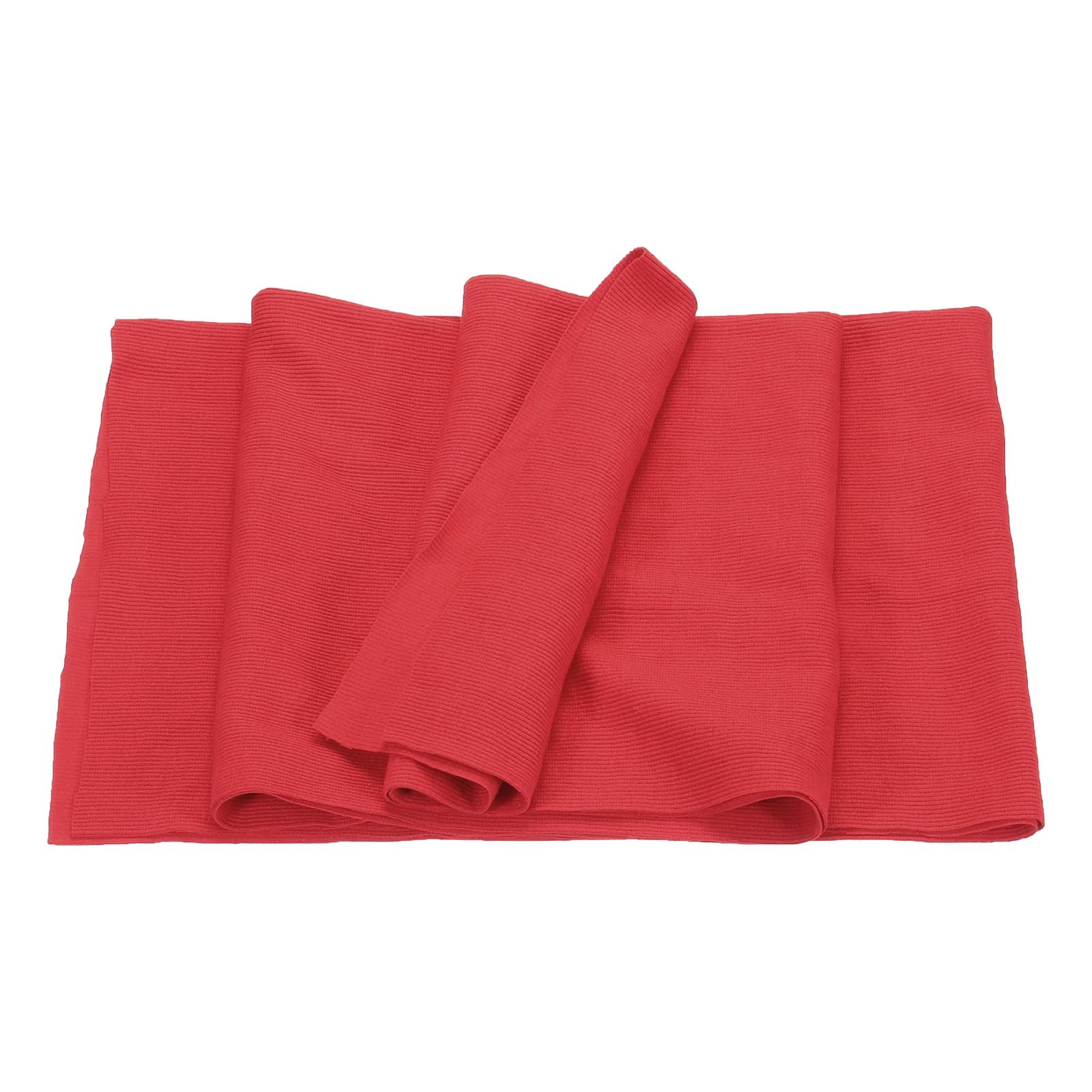 MECCANIXITY 47" Elastic Cuffs Ribbed Trims Cotton Fabric Knit Rib Stretch Tape Cuff Sleeve Waistband for Sewing, 20" Wide Red