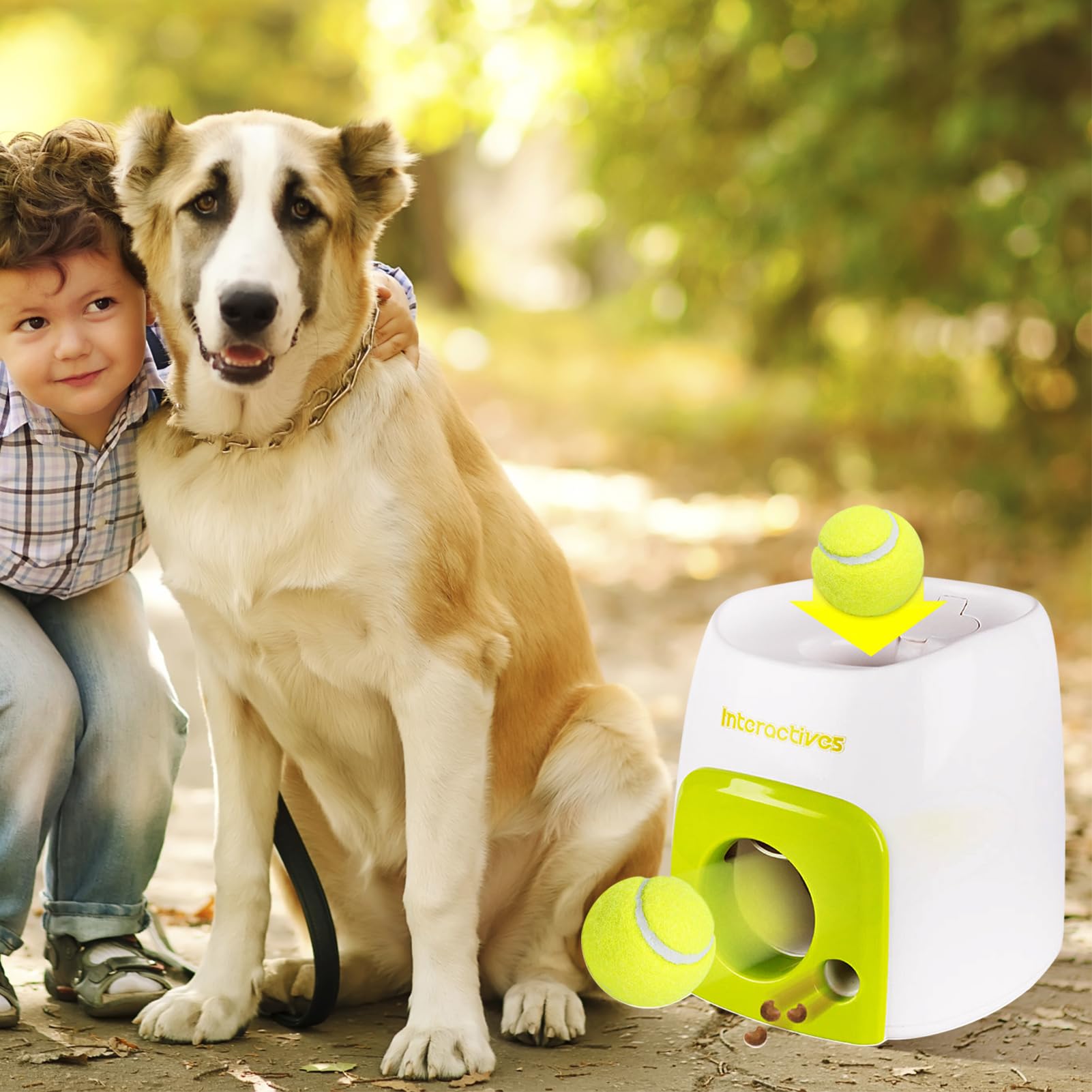 TITA-DONG Distributeur Interactif de Balles et de Friandises pour Chien, Machine de Récompense de Tennis, Distributeur de Jouets, Jeu d'exercice, Jouet pour Chien, Mangeoire Intelligente