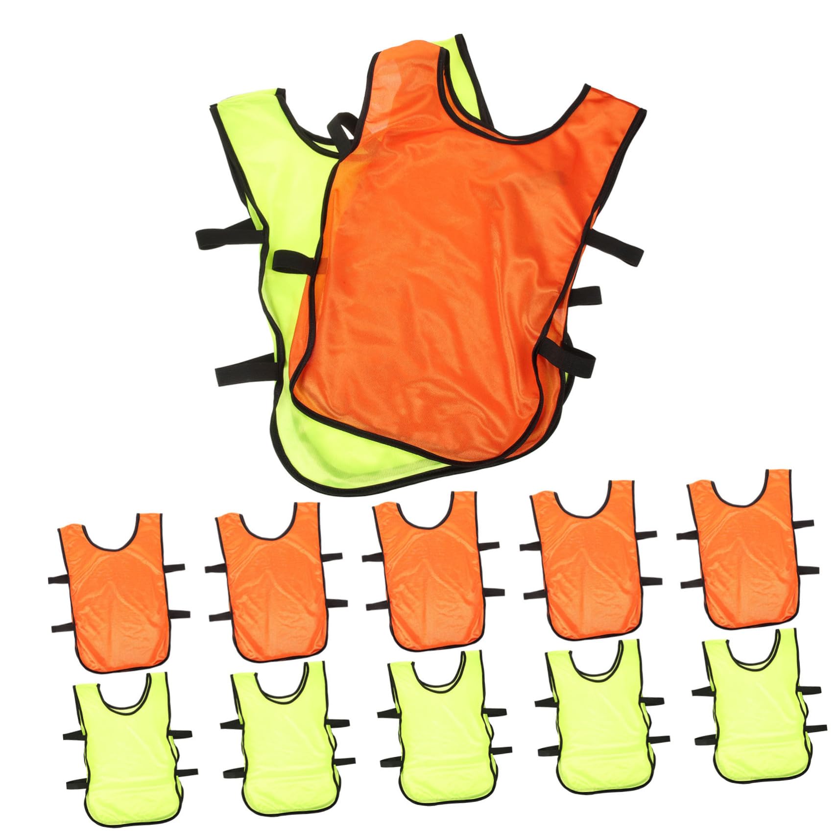Alipis 12 Pezzi Gilet Allenamento Calcio e Basket Traspiranti in Leggeri e Resistenti Facili da Lavare per Squadre e Allenamenti Sportivi Verde Neon e Arancione