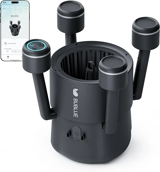 BUBLUE F10 Robotic Surface Skimmer, Pool Cleaner with Powerful Suction, Dual Motor, 5L Filter, Dual Cleaning Modes, Smart App Control, One-Tap Docking, LED, AI Navigation, for Pools up to 538 Sq.Ft.