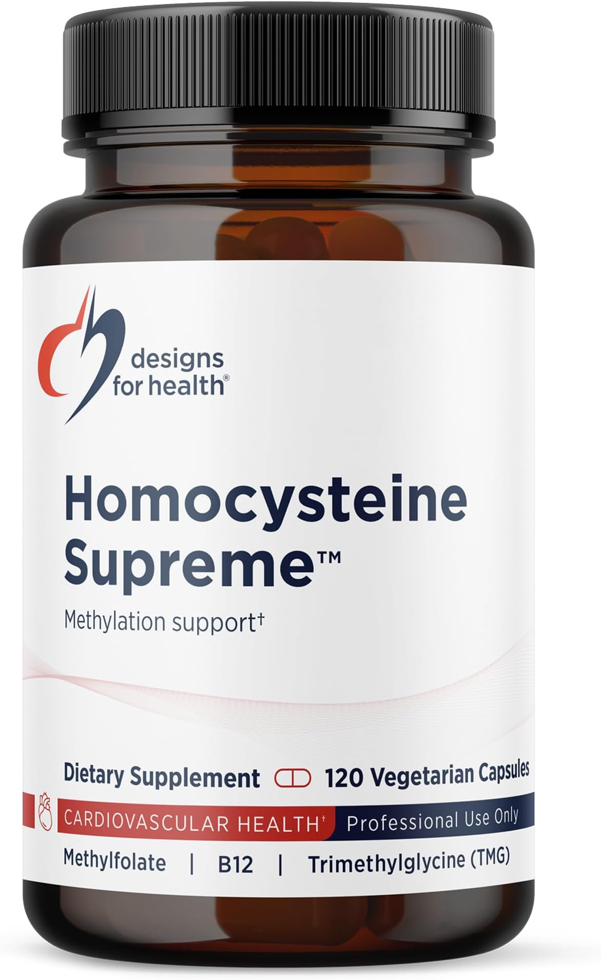 Homocysteine Supreme - Methylated B Vitamins with Riboflavin, B6, B12, Folate, L-Serine & TMG for Brain Support & Heart Health - Methylated Multivitamin (120 Capsules)