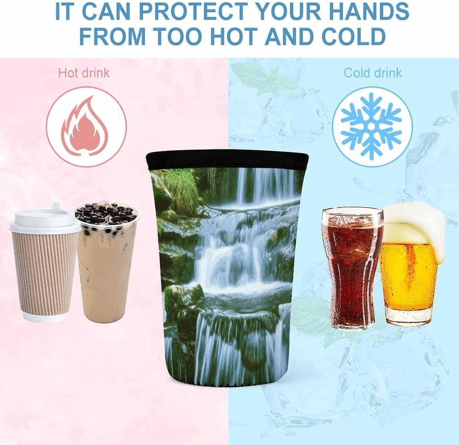 3 Pack Neoprene Cup Sleeves, Stretchy Reusable Drink Cup Cover Universal