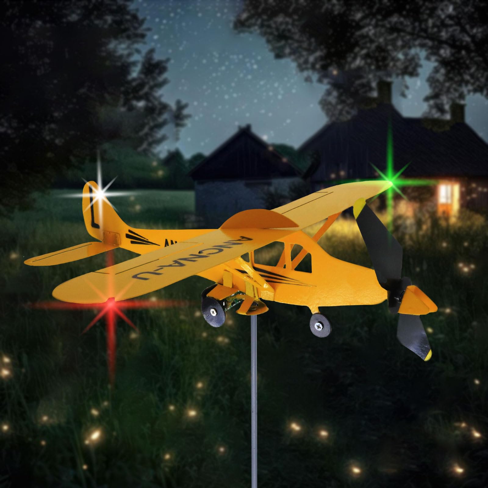 Airplane Wind Vane,Weather Vanes for Yard, Garden Sheds Wind Vane Cupola Weathervane House Weathervanes Post Garden