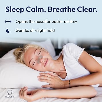 Halsa Nasal Breathing Strips Pink Extra Strength Nose Strips for Snoring & Sleep, Opens Nasal Passages for Better Airflow, Strong Adhesive, SweatResistant, 30 Count (Pink)