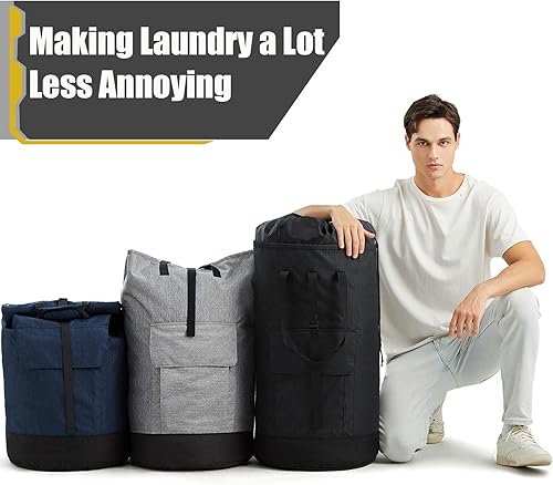 Miniatura 6 de Bolsas de lavandería extra grandes y resistentes, bolsa de lavandería de 115 litros para la universidad, mochila de lavandería, bolsa de lavandería