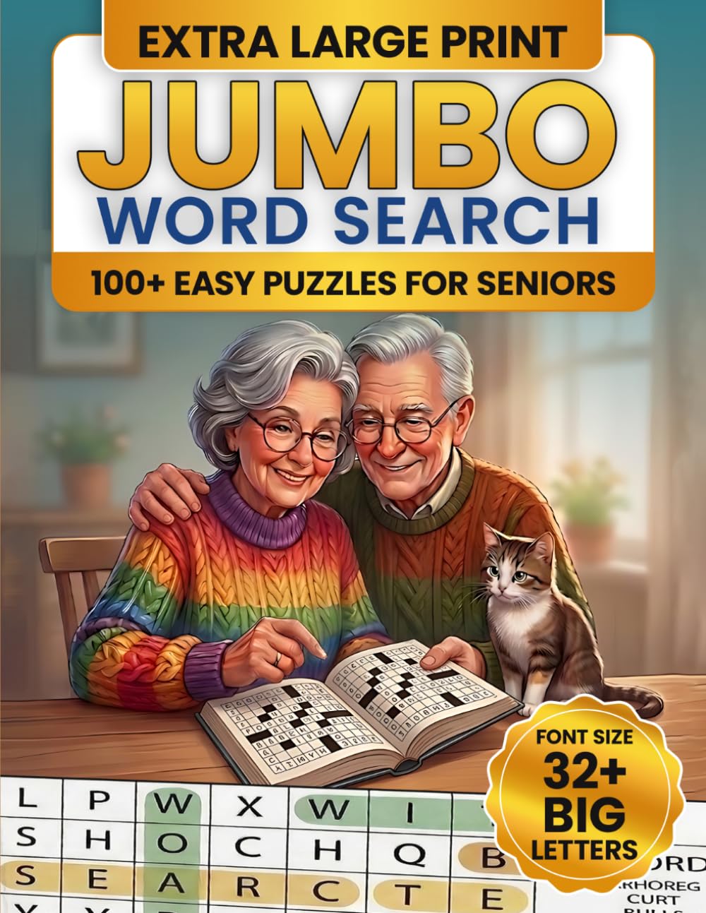 Jumbo Word Search for Seniors: Easy-to-Read Word Puzzles for Relaxation and Mental Sharpness Extra Large print 32+ Font size (The Adult & Senior Brain Treasure Series)