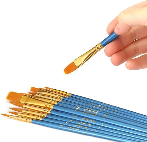 Miniatura 9 de Mr. Pen - Pinceles para pintura acrílica, 20 piezas, mango ergonómico de madera, cerdas sintéticas en diferentes tamaños y formas, pinceles de