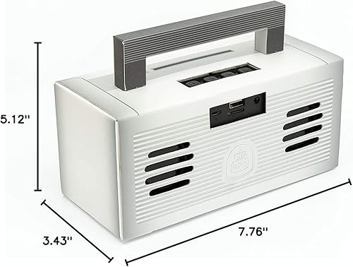 Miniatura 6 de GPO Bronx Mini Altavoz Bluetooth. Altavoz portátil retro compacto con batería recargable, incluye puerto USB, puerto de tarjeta TF y auxiliar