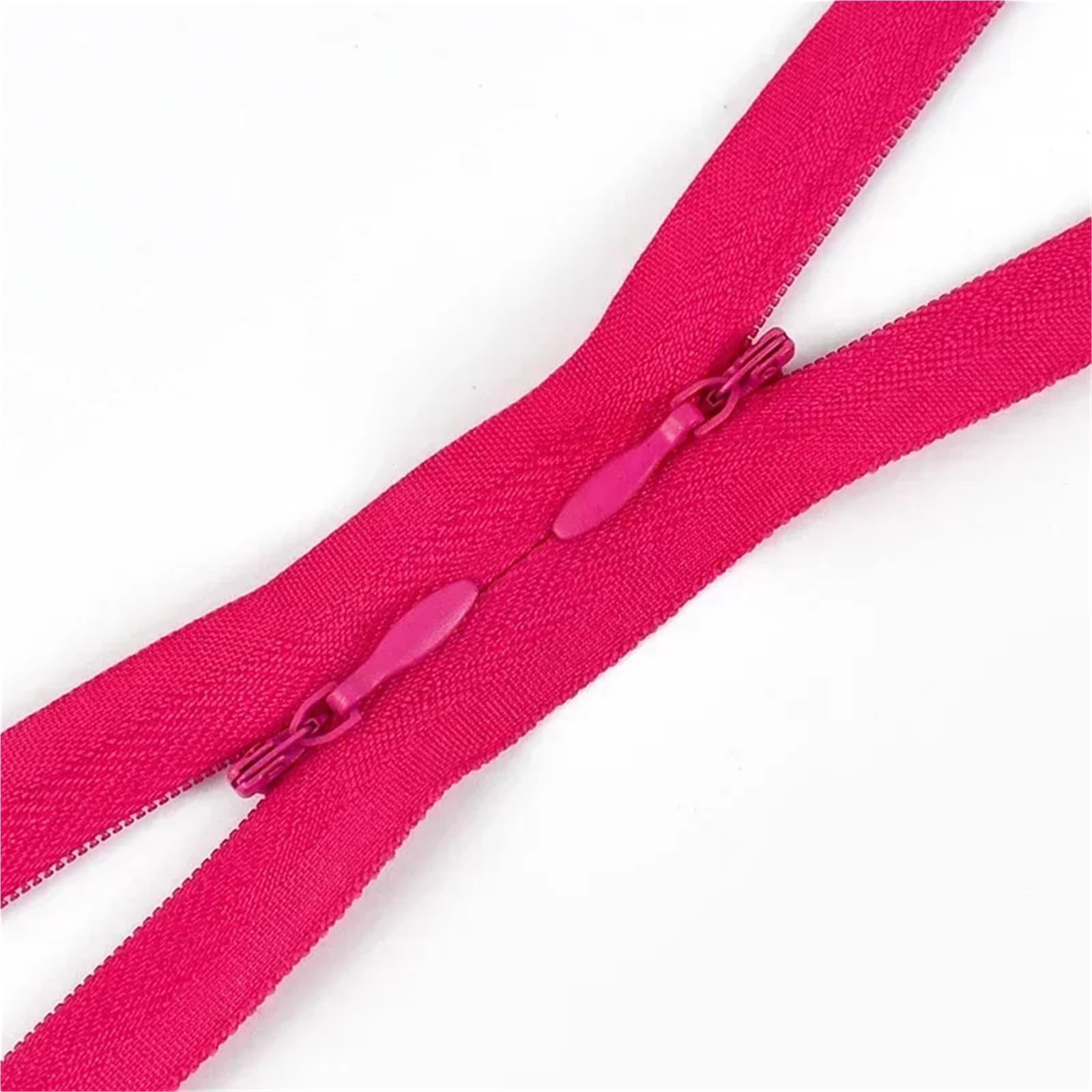 Two Way Separating Zipper, Two-Way Separating Zipper No.3 Invisible Nylon Double Slider 60/120cm Multicolor 5/10pcs(Rosered,120cm-10Pcs)