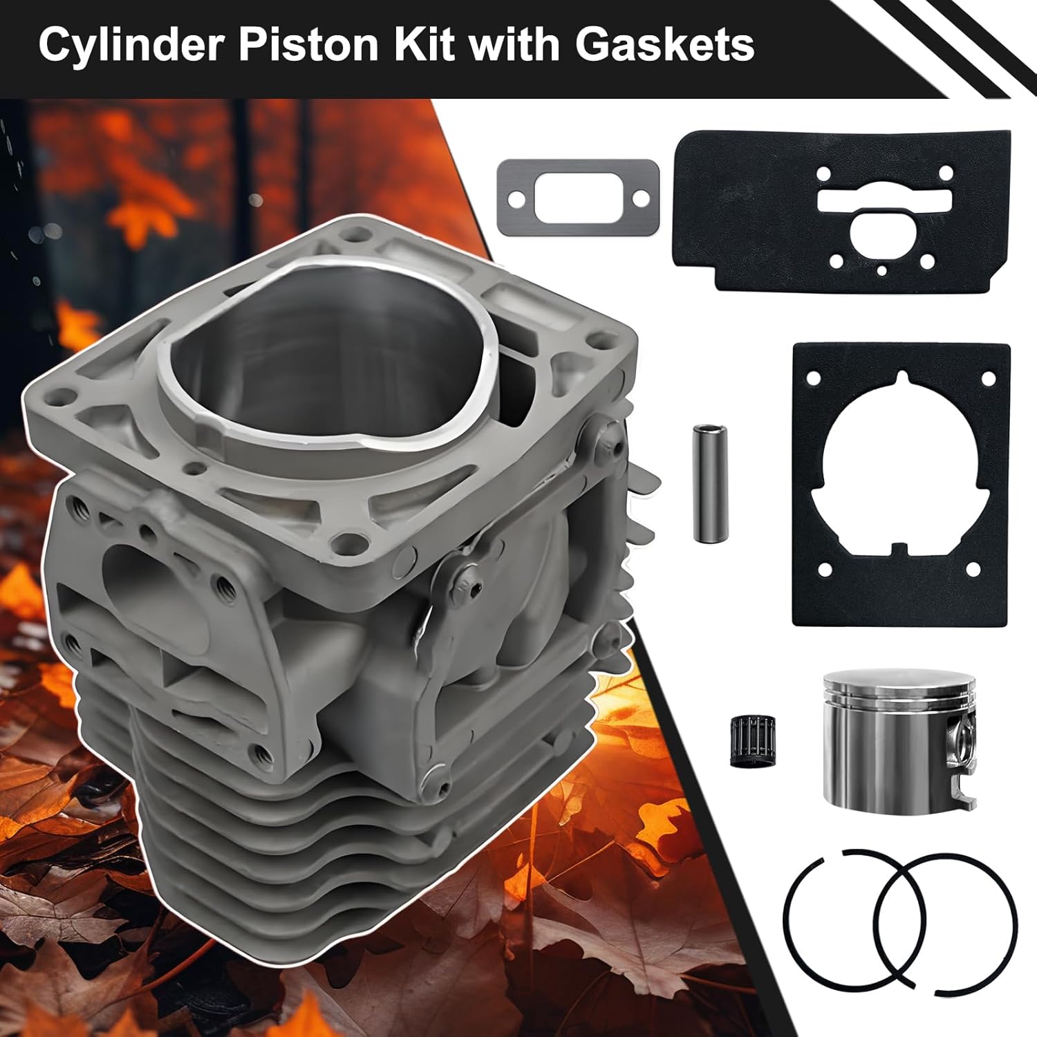 Cylinder Piston Kit for Echo PB-8010T PB-8010H PB-9010T PB-9010H Backpack Blower - Replaces OEM P100006300 P100012460, Fits Shindaiwa EB810 EB910