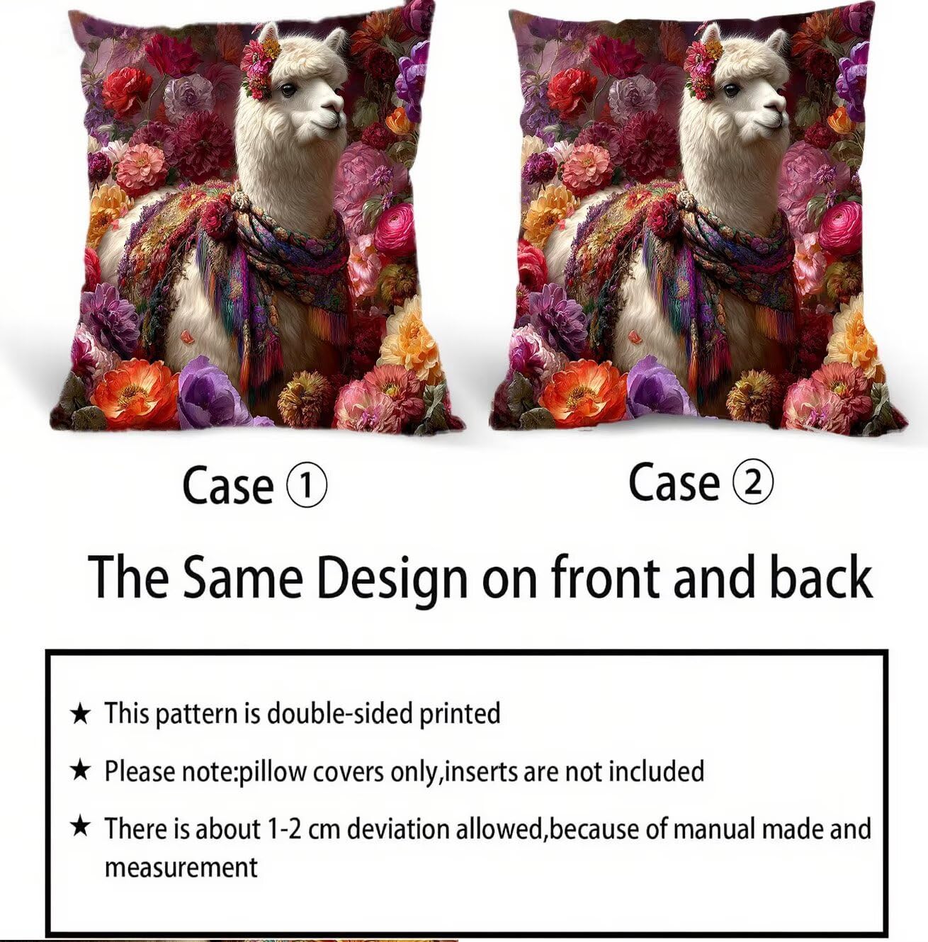 Lot de 4 Housses de Coussin Canapé 60x60cm Décoratives Double Face Taie d'oreiller en Velours Alpaga Coussin Carré Fleurs Taie d'oreiller pour Chambre, Bureau, Jardin Salon Canapé Voiture Ferme F0P660