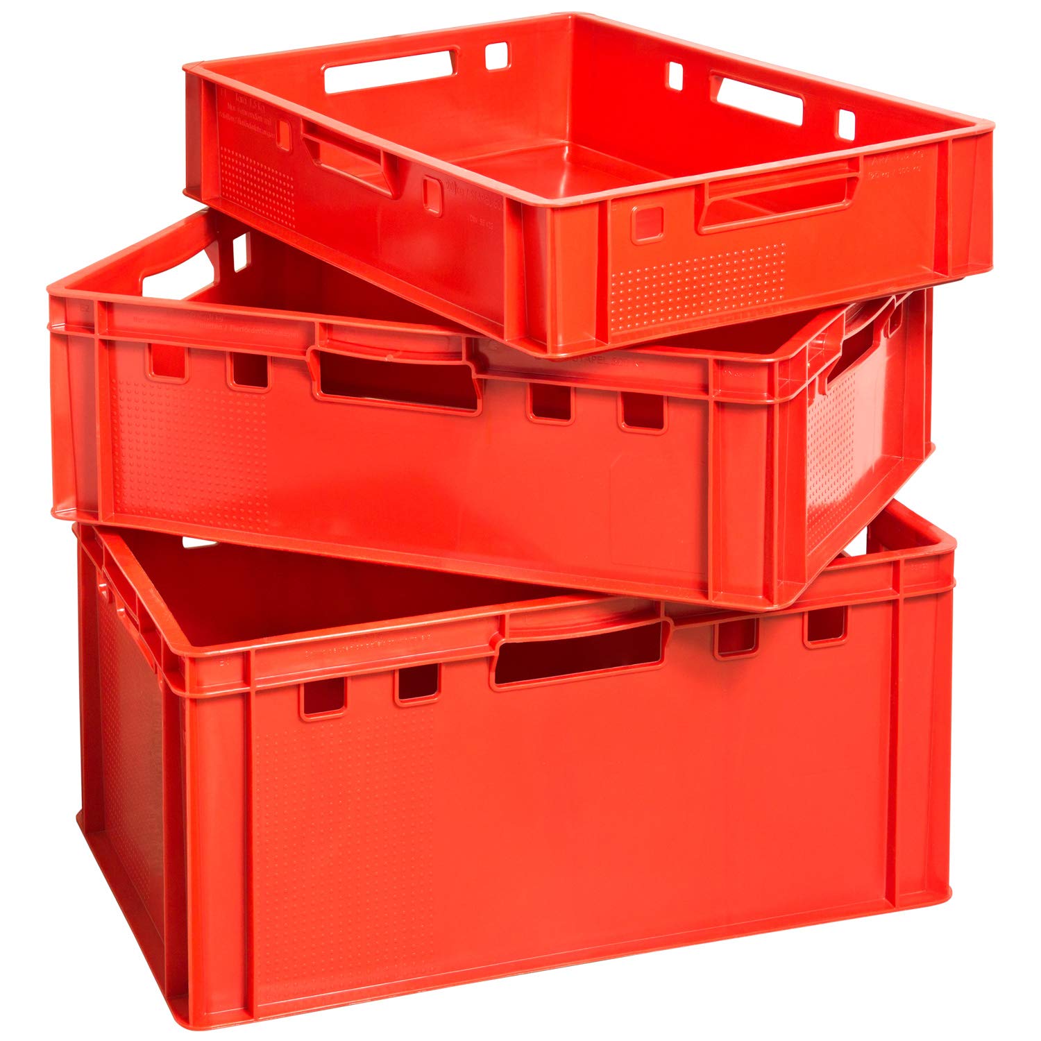 Set de Cajas Euro Apilamiento de Plástico Caja Industrial Euro Caja Almacenamiento Eurobox E1 E2 E3 Kingpower