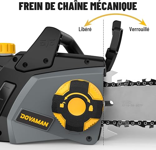 DOVAMAN 2400W Motosega Elettrica, 40cm Barra e Catena Oregon, Tensionamento Senza Attrezzi, Freno Sicurezza, 1 Catena Oregon e 1 Extra, Ideale per Legna da Ardere, Potatura e Uso in Giardino - DCS01A - 3
