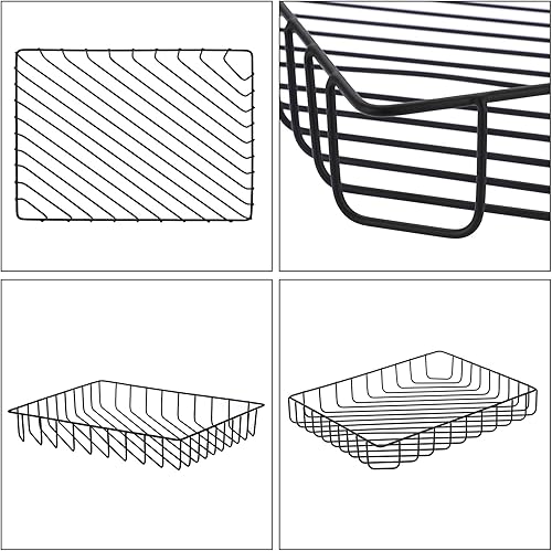 Miniatura 7 de BTSKY Bandeja multiusos A4 de alambre para escritorio, organizador elegante de tamaño carta, bandeja para documentos, revistas, archivos, cesta