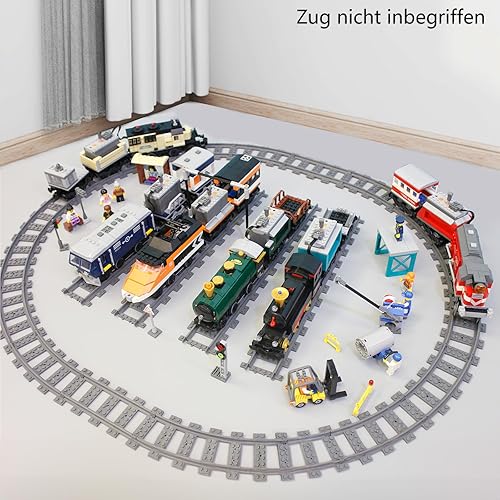 Miniatura 6 de Juego de accesorios de extensión de vías de tren de ciudad, 103 piezas, compatible con juegos de trenes de la ciudad 60205 60238, juguete de