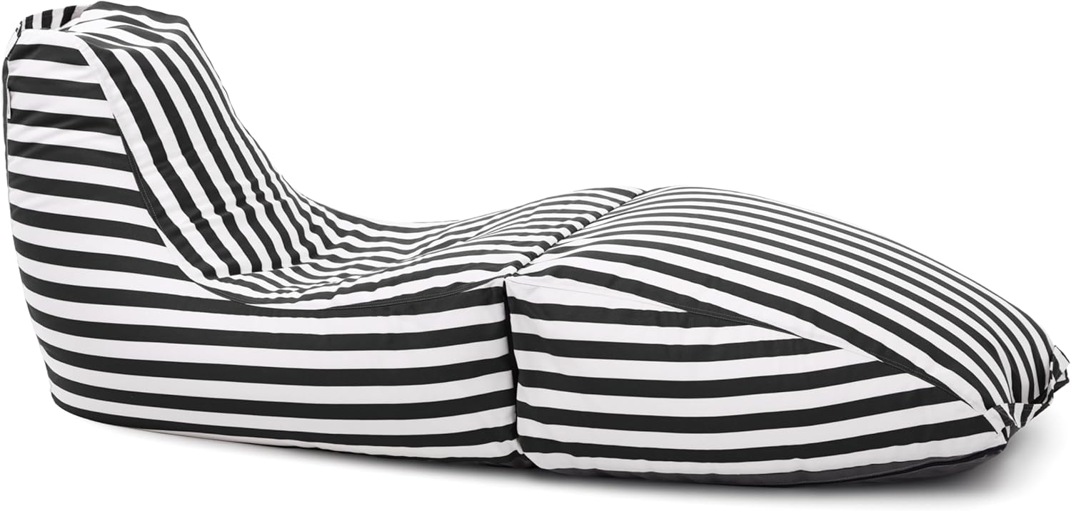 Jaxx Prado Outdoor Chaise Lounge, Black & White Stripe