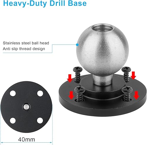 Miniatura 6 de Soporte de aluminio resistente para tablet para automóvil, soporte de tableta para camión, vehículos comerciales, salpicadero, barco y pared,