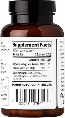 Miniatura 3 de Santa Cruz Paleo Cápsulas de Magnesio + Potasio, Suplemento para Hombres y Mujeres, Paleo, Keto, Sin Azúcar y Gluten, Magnesio Glicinato 166mg y