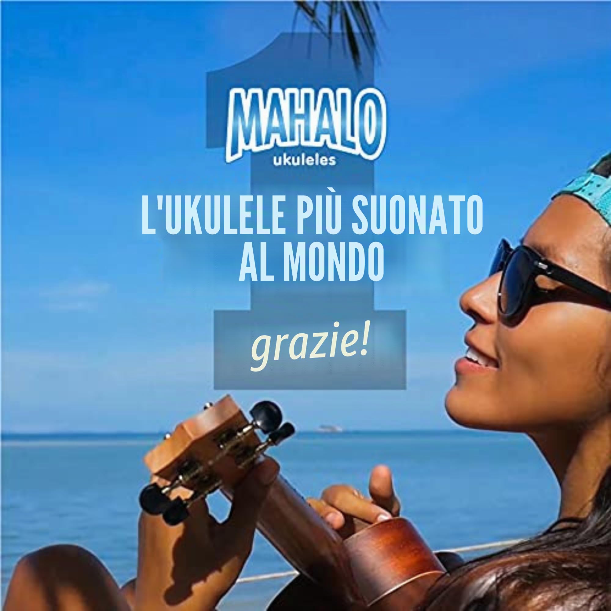 Mahalo Kahiko Ukulele colore naturale satinato con copertura