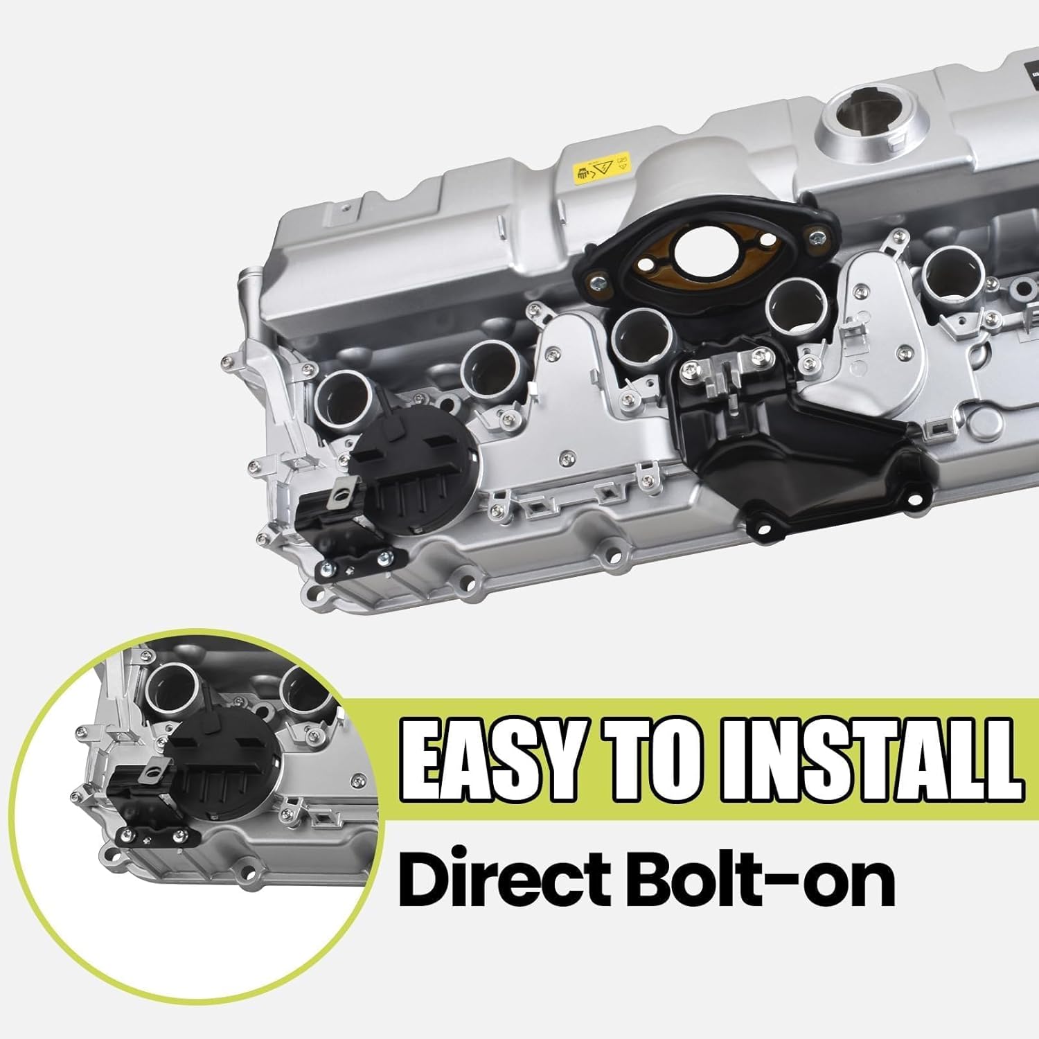 Aluminum Valve Cover Compatible with BMW E83 F25 E70 E85 E86 E89 E82 E92 E90 E60 E93 X3 X5 Z4 125i 128i 128i 323i 328i 328xi 525i 528i 530i 2.5L 3.0L 2006-2013 Replace 11127552281