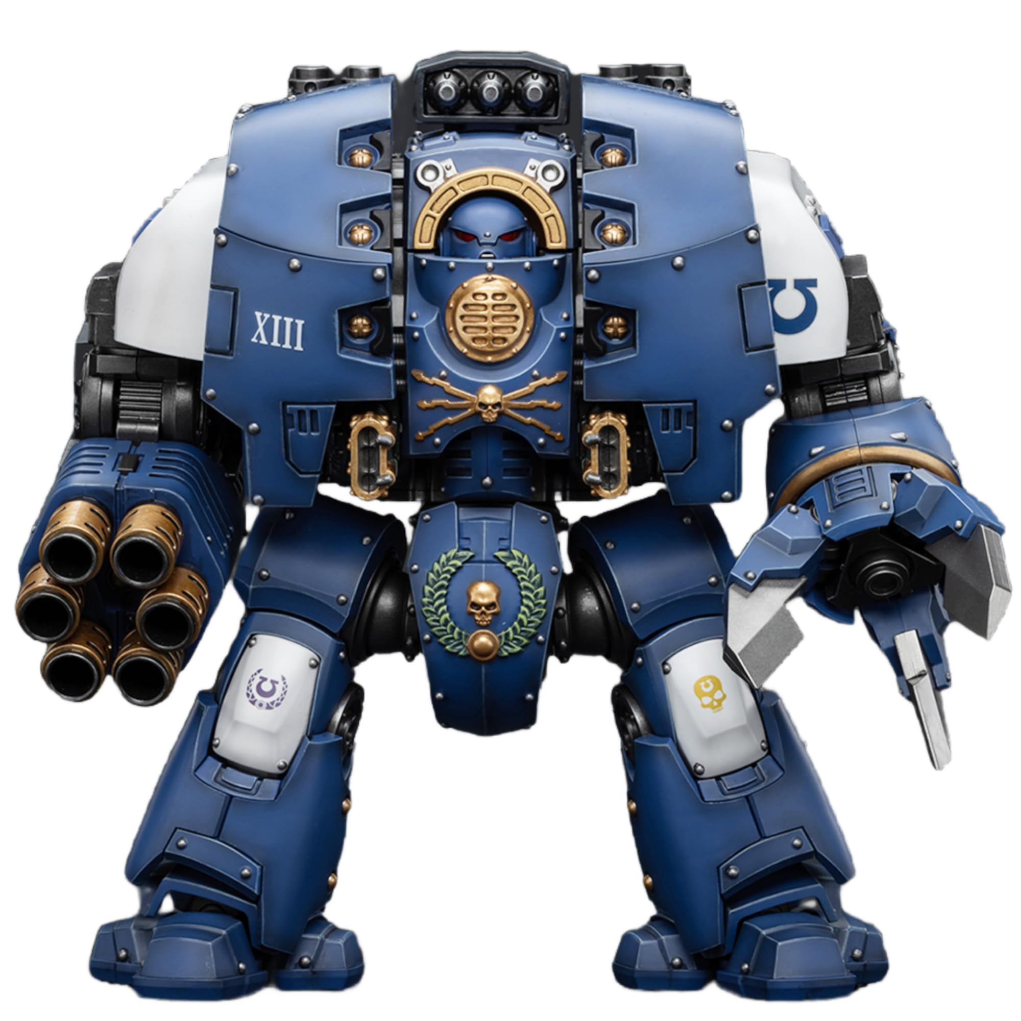 TOYVERSE JOYTOY 1/18 - Figura de acción de Warhammer The Horus Heresy, Ultramarines Leviathan Dreadnought con Lanza Melta Ciclónica y Garras de Asedio, Articulaciones Móviles Modelo de personaje