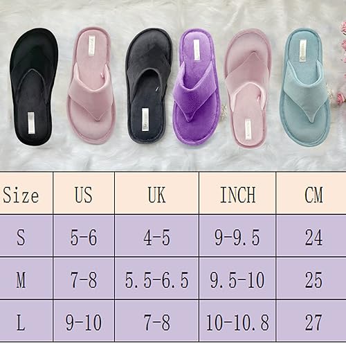 Miniatura 5 de Pantuflas tipo tanga para mujer con espuma viscoelástica, sandalias de terciopelo para mujer, puntera abierta, suaves y cómodas, para usar en