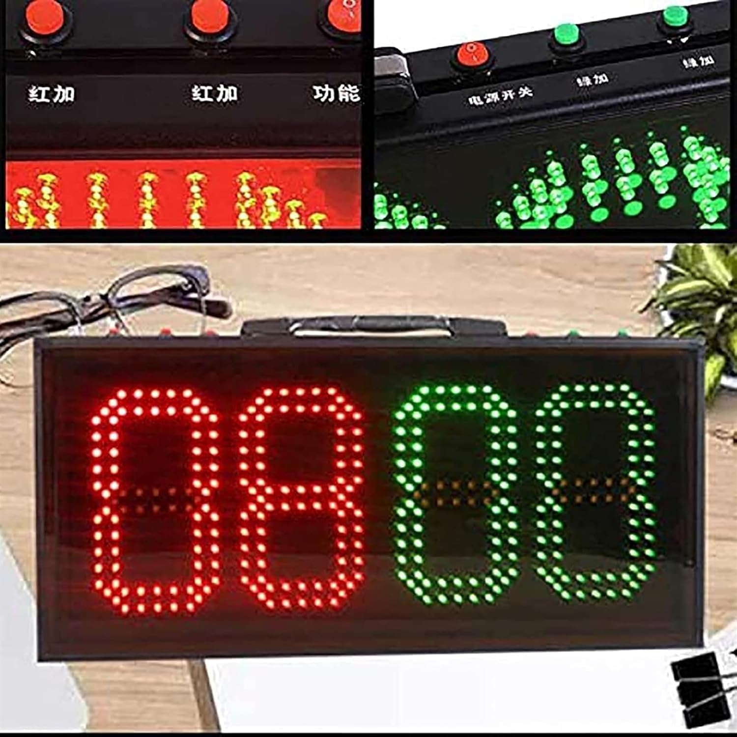 TIST LED Portable Scoreboards, Electronic Replacement Boards for Football, Electronic Scoreboards LED Desktop Scorekeepers Baseball, Electronic Digital Football/Tennis(Single)