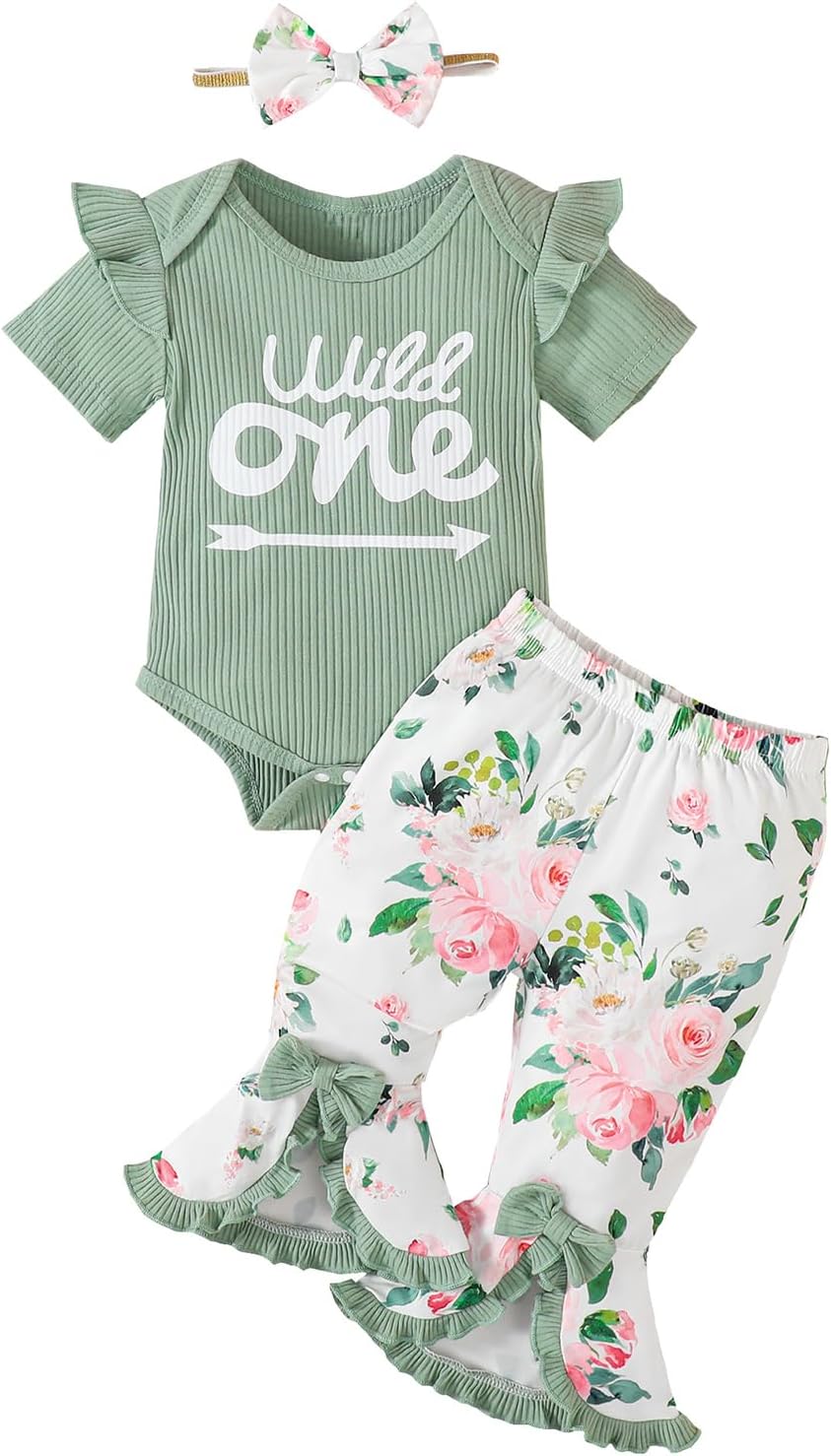 Baby Girl First Birthday Outfit 1st Birthday Girl Outfit Infant Wild One Bodysuit